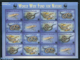 Antigua & Barbuda 2002 WWF, Snakes M/s, Mint NH, Nature - Reptiles - Snakes - World Wildlife Fund (WWF) - Antigua En Barbuda (1981-...)
