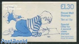 Great Britain 1987 Definitives Booklet, Boy Drawing Design, Selvedge At Left, Mint NH, Various - Stamp Booklets - Toys.. - Nuovi