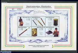 Honduras 2000 Music Instruments S/s (gold Upper Text), Mint NH, Performance Art - Music - Musical Instruments - Music