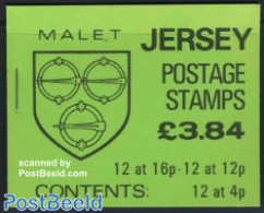Jersey 1988 Coat Of Arms 3.84 Booklet, Mint NH, History - Coat Of Arms - Stamp Booklets - Unclassified