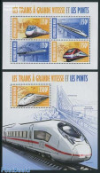 Niger 2013 High Speed Railways 2 S/s, Mint NH, Transport - Railways - Art - Bridges And Tunnels - Trains