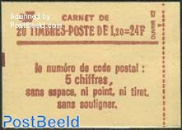 France 1978 Definitives Booklet, Sabine Red, 20x1.20, Brilliant Gum, Mint NH, Stamp Booklets - Neufs