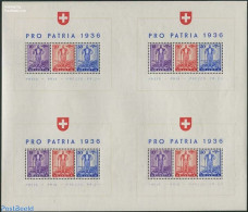 Switzerland 1936 Pro Patria Sheet With 4 S/s, Mint NH - Unused Stamps