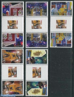 Curaçao 2013 December Stamps 5v, Gutter Pairs, Mint NH, Religion - Christmas - Art - Fireworks - Noël
