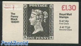 Great Britain 1981 Definitives Booklet, Penny Black, Selvedge At Left, Mint NH, Stamp Booklets - Stamps On Stamps - Neufs