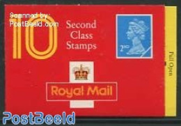 Great Britain 1993 Definitives Booklet, 10x2nd (Tel:0345 111 222) Inside, Eliptical Perf., Mint NH, Stamp Booklets - Autres & Non Classés