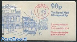 Great Britain 1979 Definitives Booklet, Tramway Museum, Selvedge At Left, Mint NH, Transport - Stamp Booklets - Trams - Ongebruikt
