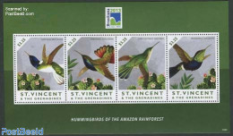 Saint Vincent 2013 Hummingbirds Of The Amazon Rainforest 4v M/s, Mint NH, Nature - Birds - St.Vincent (1979-...)