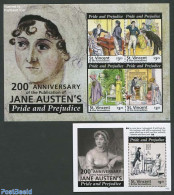 Saint Vincent 2013 Jane Austens Pride And Prejudice 2 S/s, Mint NH, Performance Art - Music - Art - Authors - Musique
