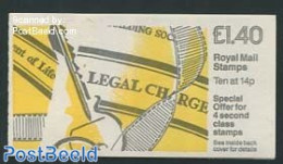 Great Britain 1988 Definitives Booklet, Legal Charge, Selvedge At Left, Mint NH, Stamp Booklets - Ungebraucht