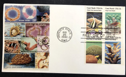 UNITED STATES, Uncirculated FDC « Marine Life », « CORAL REEFS », 1980 - Maritiem Leven