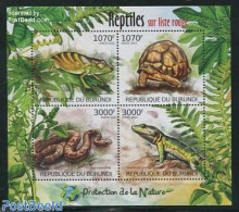Burundi 2012 Endangered Reptiles 4v M/s, Mint NH, Nature - Reptiles - Turtles - Other & Unclassified