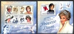 Burundi 2012 Princess Diana 2 S/s, Mint NH, Health - History - Red Cross - Charles & Diana - Kings & Queens (Royalty) - Croix-Rouge