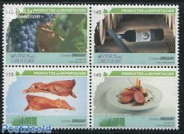 Uruguay 2013 Export Products 4v [+], Mint NH, Health - Nature - Various - Food & Drink - Fruit - Wine & Winery - Expor.. - Levensmiddelen
