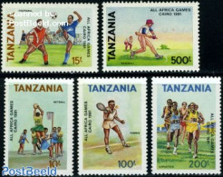 Tanzania 1991 African Games 5v, Mint NH, Sport - Baseball - Sport (other And Mixed) - Tennis - Honkbal
