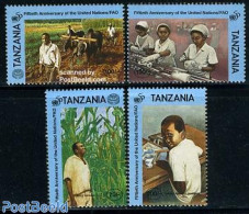 Tanzania 1995 50 Years UNO 4v, Mint NH, Health - History - Science - Various - Food & Drink - United Nations - Educati.. - Levensmiddelen