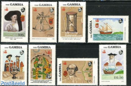 Gambia 1988 Discovery Of West Africa 8v, Mint NH, History - Science - Transport - Various - Explorers - Weights & Meas.. - Erforscher