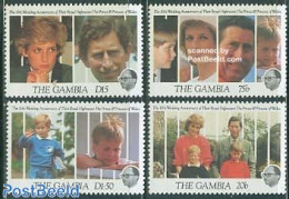 Gambia 1991 Charles & Diana 4v, Mint NH, History - Charles & Diana - Kings & Queens (Royalty) - Familles Royales