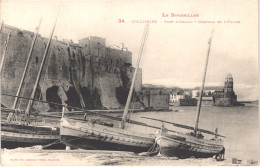 FR66 COLLIOURE - Labouche 34 - Port D'avall - Château Des Templiers Et église - Barques De Pêche Catalanes - Belle - Collioure