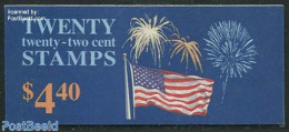 United States Of America 1987 Flags With Fireworks Booklet, Mint NH, History - Flags - Stamp Booklets - Art - Fireworks - Nuovi