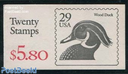 United States Of America 1991 Ducks Booklet (with 20 Stamps), Mint NH, Nature - Birds - Ducks - Stamp Booklets - Neufs