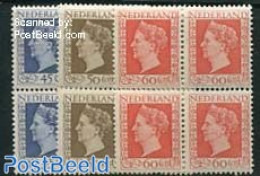 Netherlands 1948 Definitives 3v, Blocks Of 4 [+], Mint NH - Ongebruikt