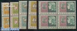 Netherlands 1953 Child Welfare 5v, Blocks Of 4 [+], Mint NH, Nature - Transport - Birds - Flowers & Plants - Fruit - S.. - Unused Stamps