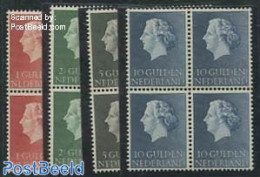 Netherlands 1954 Definitives 4v, Blocks Of 4 [+], Mint NH - Neufs