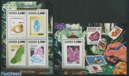 Uganda 2013 Minerals 2 S/s, Mint NH, History - Geology - Stamps On Stamps - Timbres Sur Timbres