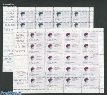 Liechtenstein 1996 Nora Kinsky, 2 M/ss, Mint NH, History - Europa (cept) - Women - Art - Handwriting And Autographs - Ongebruikt