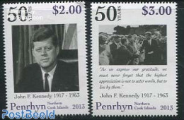 Penrhyn 2013 J.F. Kennedy 2v, Mint NH, History - American Presidents - Penrhyn