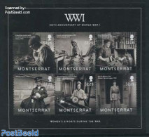 Montserrat 2014 Women In World War I 6v M/s, Mint NH, Health - History - Various - Health - Women - Post - Industry - .. - Unclassified