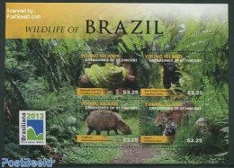 Saint Vincent & The Grenadines 2013 Young Island, Wildlife Of Brazil 4v M/s, Mint NH, Nature - Animals (others & Mixed.. - St.Vincent & Grenadines