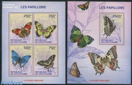 Ivory Coast 2014 Butterflies 2 S/s, Mint NH, Nature - Butterflies - Unused Stamps