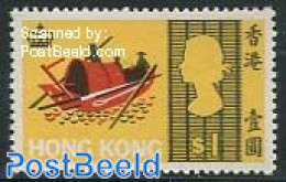 Hong Kong 1968 1$, Stamp Out Of Set, Mint NH, Transport - Ships And Boats - Unused Stamps