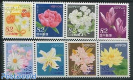 Japan 2014 Flowers For Friendship 8v (2x[:::]), Mint NH, Nature - Flowers & Plants - Unused Stamps