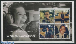 Guyana 2013 Women In Aviation 4v M/s, Mint NH, History - Transport - Women - Aircraft & Aviation - Unclassified