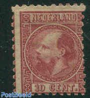 Netherlands 1867 10c, Type II, Perf. 10.5:10.25, Stamp Out Of Set, Unused (hinged) - Ongebruikt