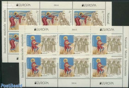 Romania 2014 Europa, Music Instruments 2 M/s, Mint NH, History - Performance Art - Europa (cept) - Music - Musical Ins.. - Unused Stamps
