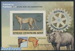 Central Africa 1983 Rotary, Leopard S/s, Imperforated, Mint NH, Nature - Various - Animals (others & Mixed) - Birds - .. - Aardrijkskunde