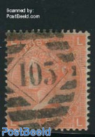 Great Britain 1865 4p Redorange, Plate 13, Used, Used Stamps - Autres & Non Classés