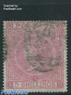 Great Britain 1867 5Sh, Plate 2, Used, Used Stamps - Andere & Zonder Classificatie