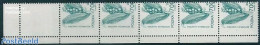 Poland 1991 Strip Of 5x700Zl, Greenblue + 1 Tab, Moved Perforation, Mint Nh, Mint NH, Health - Nature - Health - Flowe.. - Neufs