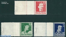 Poland 1944 Freedom Fighters 3 Gutter Pairs, 1 Stamp Printed On Reverse Side, Issued Without Gum, Mint NH - Unused Stamps