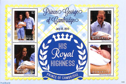 Dominica 2013 Birth Of Prince George 4v M/s, Mint NH, History - Kings & Queens (Royalty) - Royalties, Royals