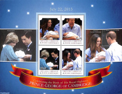Grenada Grenadines 2013 Birth Of Prince George 4v M/s, Mint NH, History - Kings & Queens (Royalty) - Royalties, Royals