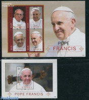 Saint Vincent & The Grenadines 2014 Pope Francis 2 S/s, Mint NH, Religion - Pope - Religion - Papes