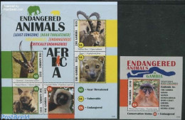 Gambia 2013 Endangered Animals 2 S/s, Mint NH, Nature - Animals (others & Mixed) - Monkeys - Gambie (...-1964)