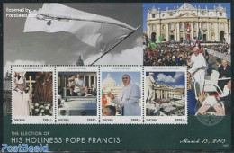 Tanzania 2013 Pope Francis 4v M/s, Mint NH, Religion - Transport - Pope - Automobiles - Päpste