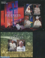 Saint Vincent & The Grenadines 2014 Union Island, Pope Francis 2 S/s, Mint NH, Religion - Pope - Religion - Päpste